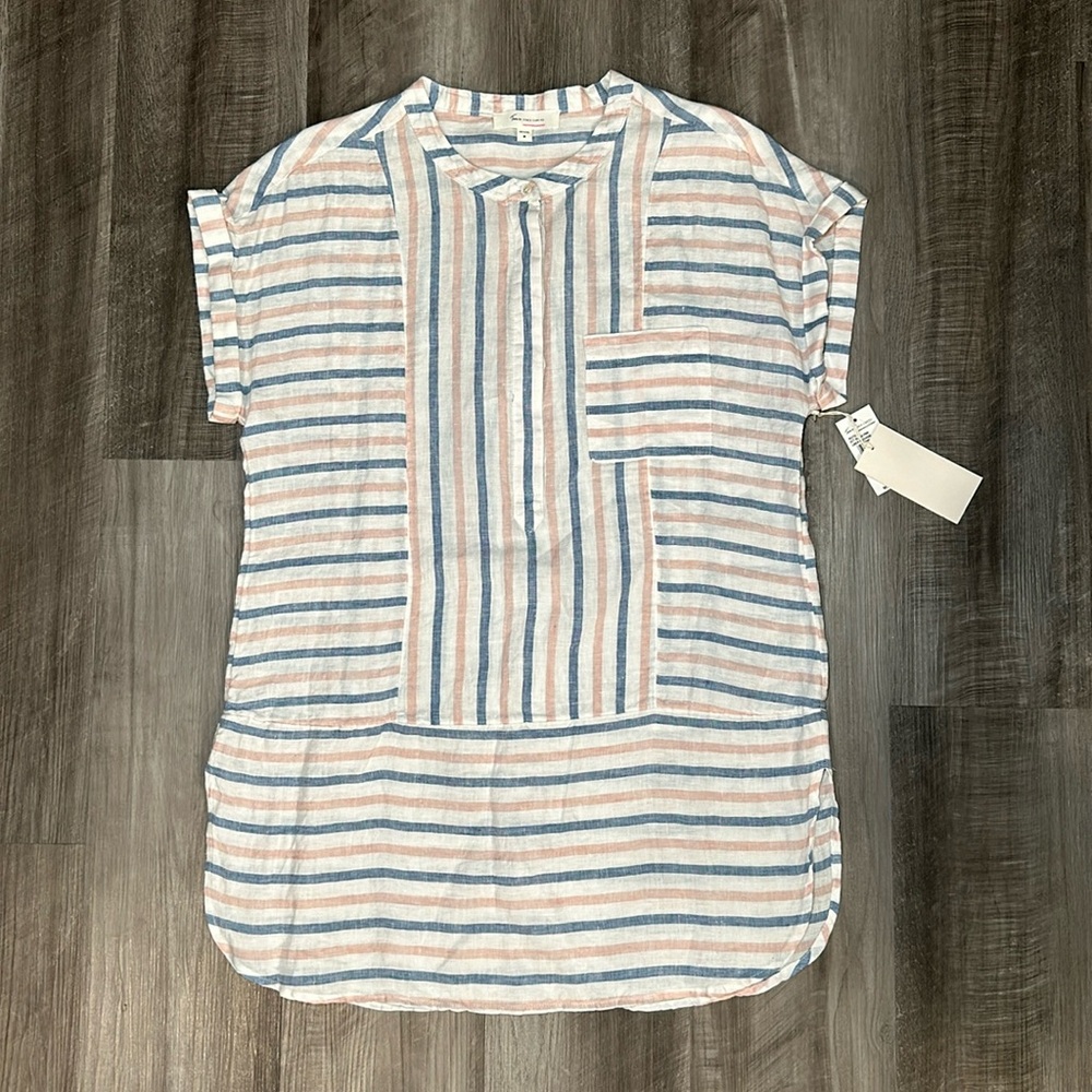 Two by Vince Camuto Linen Program Tunic Cover Up - Medium